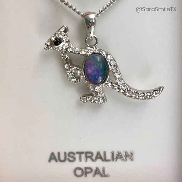 TOSCOW Genuine Australian Kangaroo Opal & Sterling Silver Necklace - NIB - Picture 2 of 15